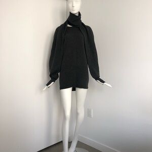 Acne Charcoal Sweater with Scarf